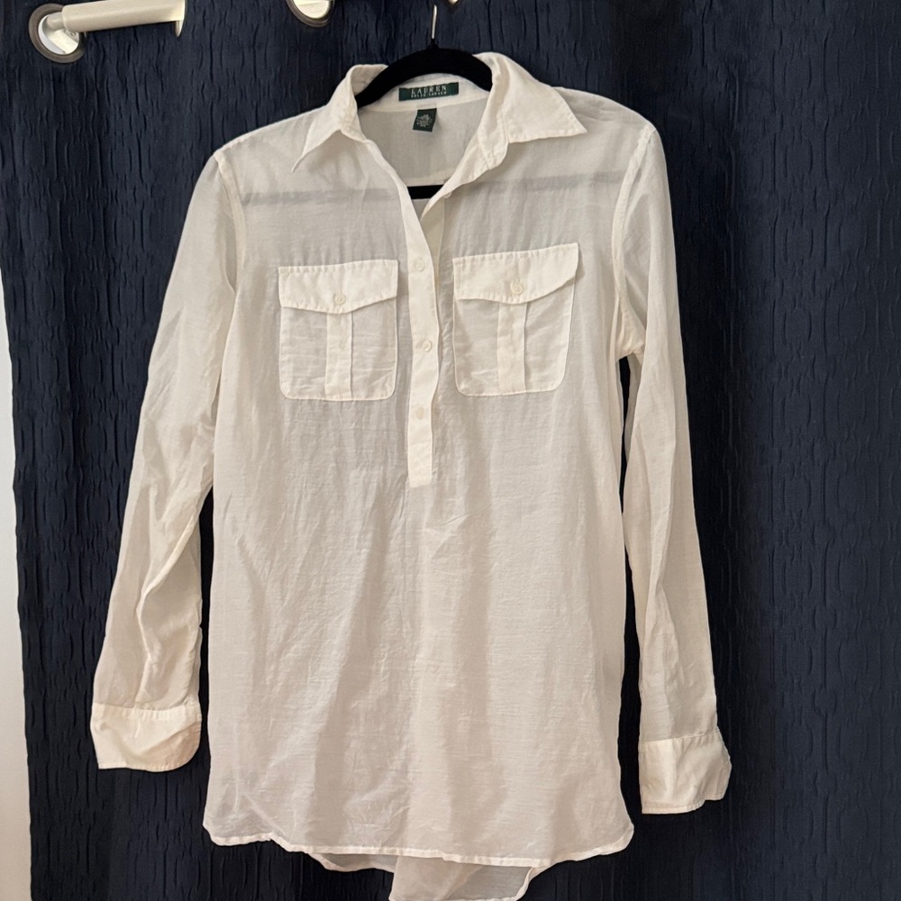 Lauren Ralph Lauren Cream Blouse with Pockets